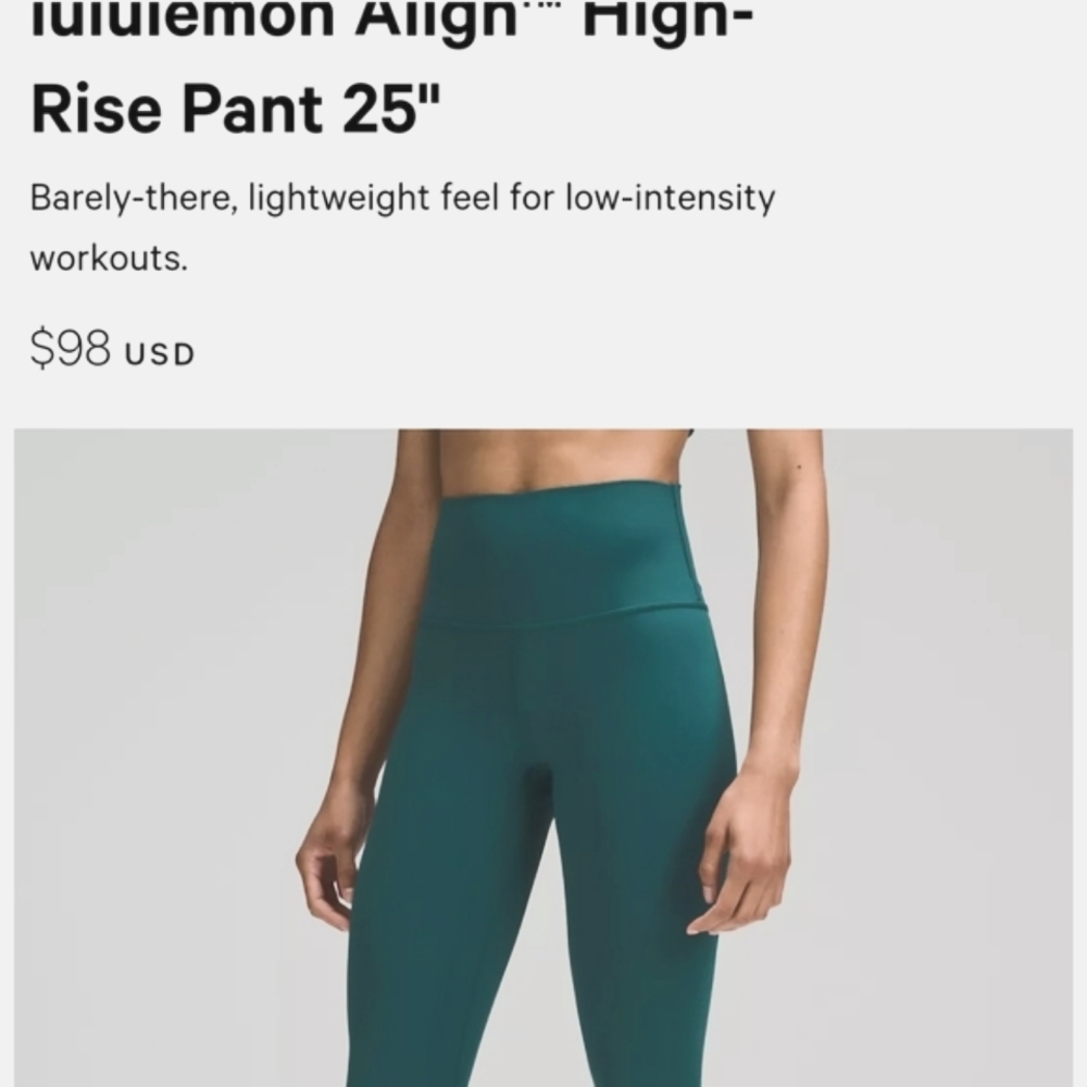 LULULEMON ALIGN high rise 25"